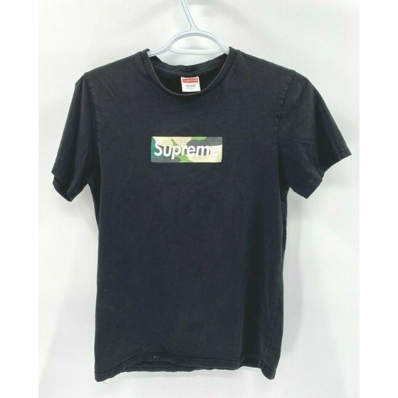 Supreme Brooklyn Store Green Camo Logo Box Black T-shirt Tee Top Women's Sz L - Picture 4 of 10